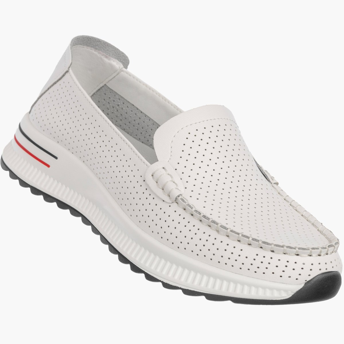 Mokasyny Damskie Skórzane Buty Wsuwane Półbuty Białe JEZZI 26PB32-9793 36