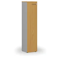 Szafy biurowe - Szafa biurowa wąska PRIMO GRAY, 1781 x 400 x 420 mm, szary/buk - miniaturka - grafika 1