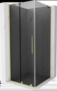 Mexen Velar L kabina prysznicowa rozsuwana 100x100 cm, grafit, złota szczotkowana - 871-100-100-43-55 - Kabiny prysznicowe - miniaturka - grafika 1