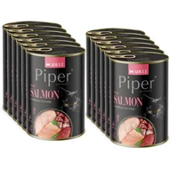 Mokra karma dla kotów - DOLINA NOTECI Piper dla kota z łososiem 12x400g - miniaturka - grafika 1