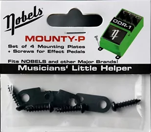 Nobels© Mounty P - Mounty Plates For Effect Pedals, oczka mocujące do pedałów efektowych, 1 zestaw z 4 śrubami - Inne akcesoria gitarowe - miniaturka - grafika 1