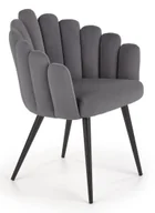 Krzesła - Szare eleganckie tapicerowane krzesło glamour Boreko 3X - miniaturka - grafika 1