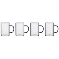 Kubki - Komplet 4 szklanek RENZA, żaroodporne, granatowy uchwyt, 300 ml - miniaturka - grafika 1