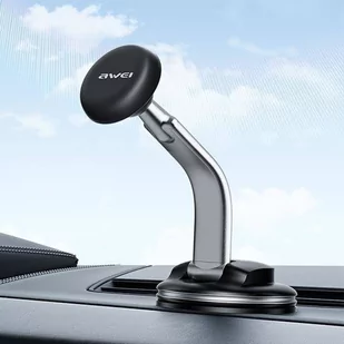 AWEI magnetyczny uchwyt samochodowy X45 do szyby/na kokpit czarny/black - Selfie stick - miniaturka - grafika 2