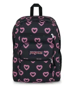 Torby na laptopy - JanSport BIG STUDENT Duży plecak, komora na laptopa 15 inch, Happy Hearts Black (Czarny) - miniaturka - grafika 1