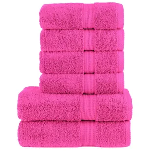 vidaXL 6-cz. zestaw ręczników premium, różowy, 600 g/m2, bawełna 100% - Ręczniki - miniaturka - grafika 1