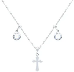 Naszyjnik CHOKER SREBRO 925 Krzyżyk - Biżuteria religijna - miniaturka - grafika 1