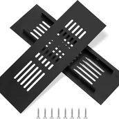 Kratki wentylacyjne - Kratka wentylacyjna, aluminiowa kratka wentylacyjna do wentylacji szaf i pomieszczeń, 15x5 cm, czarna, 2 sztuki - miniaturka - grafika 1