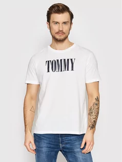 Koszulki męskie - Tommy Hilfiger T-Shirt UM0UM02534 Biały Regular Fit - grafika 1