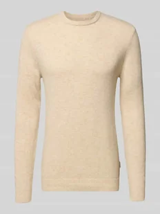 Sweter z dzianiny z prążkowanymi wykończeniami model ‘BRANKO’ - Swetry męskie - miniaturka - grafika 1