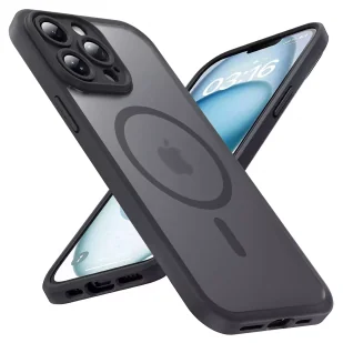 Etui do Apple iPhone 13 Pro Max obudowa Alogy MagSafe Hybrid Matte Case pokrowiec matowy z ochroną obiektywu czarny - Etui i futerały do telefonów - miniaturka - grafika 1