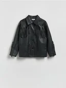 Marynarki i żakiety damskie - Reserved - Kurtka z frędzlami - czarny - miniaturka - grafika 1