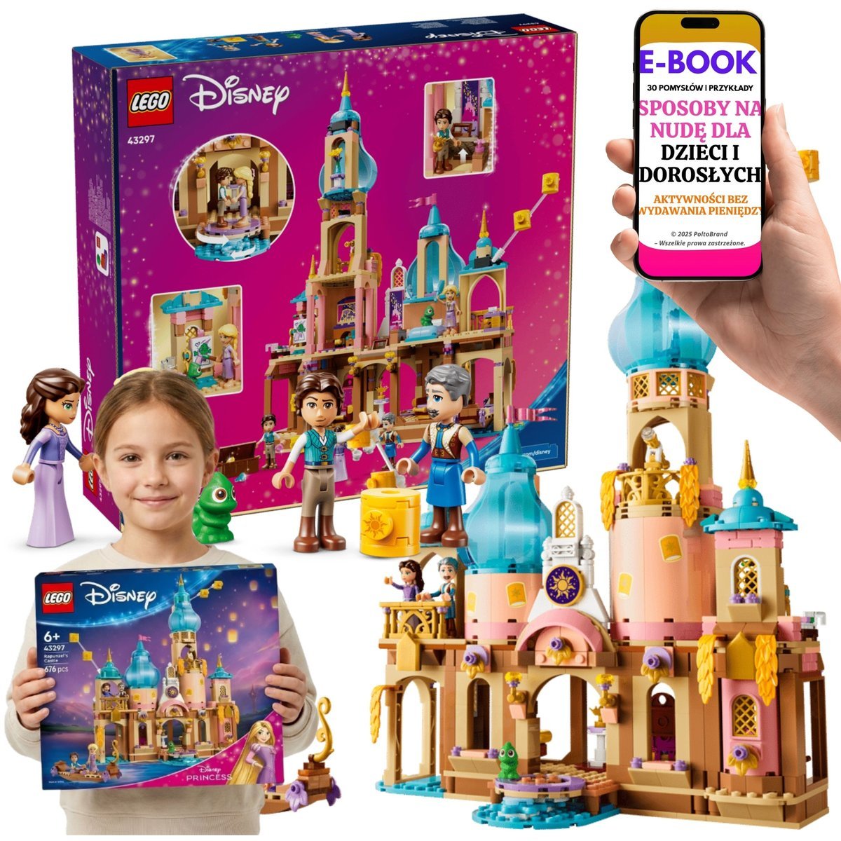 LEGO Roszpunka Zamek Disney Princess 43297 Pascal Flynn + E-BOOK-3