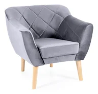 Fotele - Fotel Karo 1 Velvet Buk / Bluvel 14 Szary - miniaturka - grafika 1
