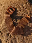 Paski - Ciemnobrązowy pasek z klamrą - miniaturka - grafika 1