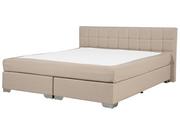 Łóżka - Beliani Łóżko beżowe - 180x200 cm - kontynentalne - podwójne - ADMIRAL beżowy - miniaturka - grafika 1