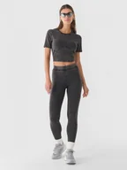 Spodnie sportowe damskie - Damskie legginsy basic 4F 4FRAW24TTIGF250 - czarne - miniaturka - grafika 1