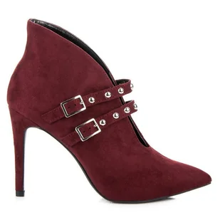 Cm Paris Wiosenne botki bordo czerwone - ButyModne - Botki damskie Cm Paris Wiosenne botki bordo czerwone - ButyModne - Botki damskie - miniaturka - grafika 1