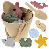 Zabawki do piasku - Silikonowe Zabawki Do Piasku Akcesoria Do Piaskownicy Wiaderko Foremki - miniaturka - grafika 1