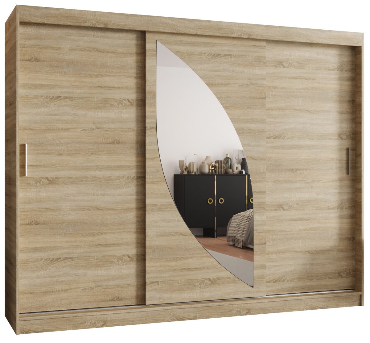 Szafa przesuwna Gardroba Abiks MILO 250 gł. 62 dąb sonoma