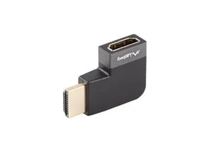 Adapter hdmi(m)->hdmi(f) 8k kątowy prawo aluminium srebrny lanberg - Inne akcesoria audio-wideo - miniaturka - grafika 1