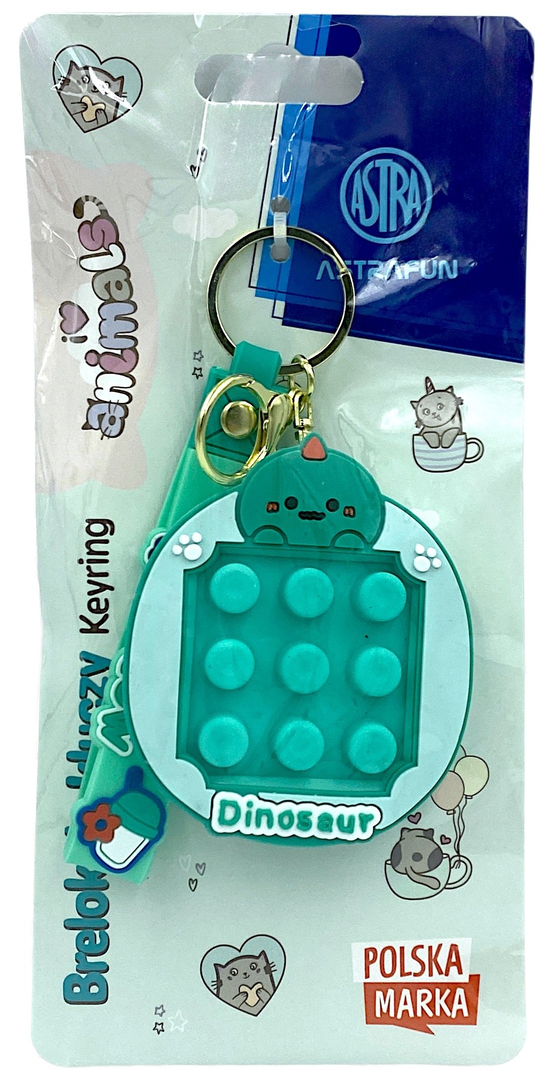 Brelok I Zabawka Antystresowa 2w1 do kluczy plecaka piórnika Astra Dinozaur