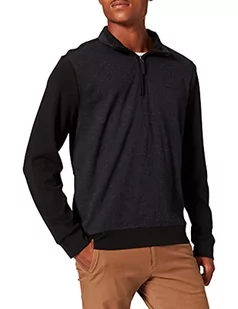 Pierre Cardin Męska bluza dresowa ze stójką i zamkiem błyskawicznym, Czarny, XL - Bluzy męskie - miniaturka - grafika 1