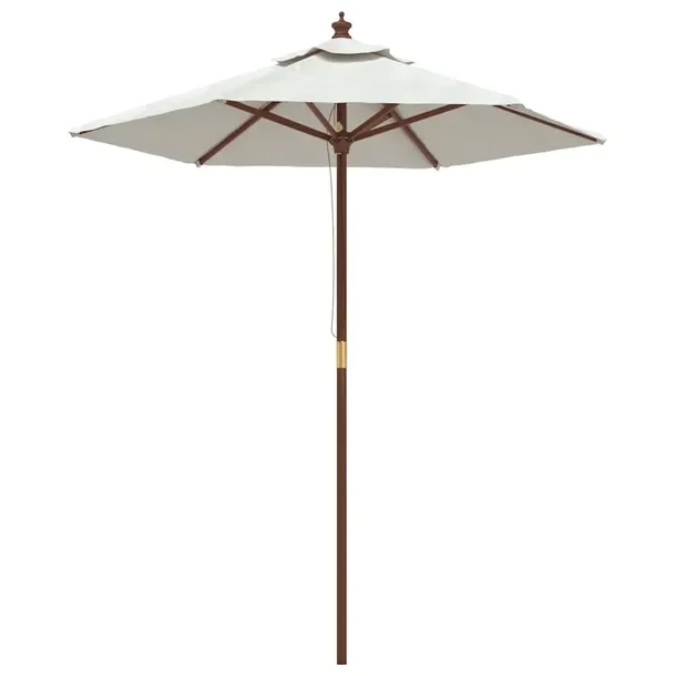 Parasol ogrodowy piaskowy 196 x 231 cm, z drewna twardego, wentylowany