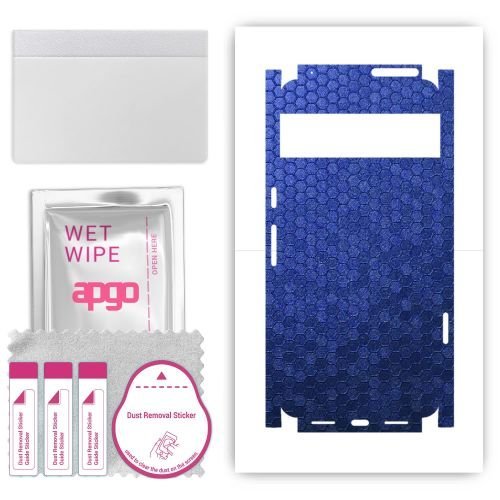 folia naklejka skórka strukturalna na TYŁ+BOKI do Google Pixel 8 Pro - Plaster Miodu Niebieski - apgo SKINS