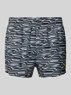 Spodenki kąpielowe o kroju slim fit z nadrukiem z logo - Kąpielówki męskie - miniaturka - grafika 1