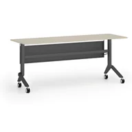 Biurka - Mobilny stół PRIMO MOVE, 1800 x 600 mm, podstawa czarna, brzoza - miniaturka - grafika 1