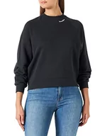 Bluzy damskie - Wrangler Damska bluza w stylu retro raglan, czarna, L - miniaturka - grafika 1