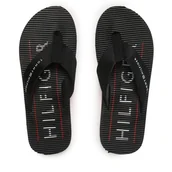 Klapki i japonki męskie - Japonki Tommy Hilfiger Massage Footbed FM0FM04474 Czarny - miniaturka - grafika 1
