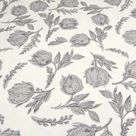 Obrusy i serwetki - Bawełniany obrus kwadratowy plamoodporny z wzorem kwiaty biały - miniaturka - grafika 1