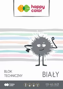 Happy Color, Blok techniczny A3 170G Biały, Pakiet 10szt. - Podobrazia, bloki, papiery - miniaturka - grafika 1