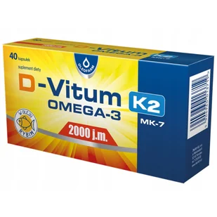 D-Vitum 2000 j.m. K2 MK-7 Omega-3, 40 kapsułek - Witaminy i minerały D-Vitum 2000 j.m. K2 MK-7 Omega-3, 40 kapsułek - Witaminy i minerały - miniaturka - grafika 1
