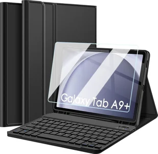 Alogy Etui z klawiaturą do Samsung Galaxy Tab A9+ Plus 2023 11" X210/X215/X216 klawiatura Bluetooth na magnes Alogy Czarne + Szkło - Etui do tabletów - miniaturka - grafika 1