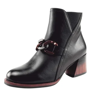 Botki damskie ocieplane VINCEZA 58126 czarne - Botki damskie - miniaturka - grafika 1