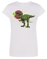 Koszulki i topy damskie - T-Shirt kolorowy nadruk DINOZAUR Rozm.S - miniaturka - grafika 1