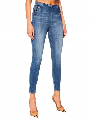 Guess Jeansy Damskie Z Guzikami Rurki 38 2A1