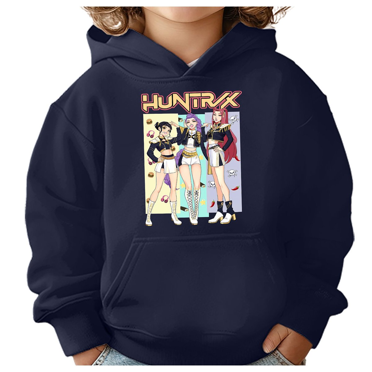 BLUZA DZIECIĘCA KPOP DEMON HUNTERS HUNTRIX 122-128 Z KAPTUREM BAWEŁNIANA