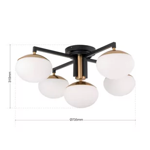 Lampa sufitowa Josephine, 5-pkt. - Lampy sufitowe - miniaturka - grafika 4