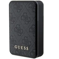 Powerbanki - Guess Powerbank 18W GUPB10DP4GEGK 10000mAh czarny/black 4G Leather Metal Logo - miniaturka - grafika 1