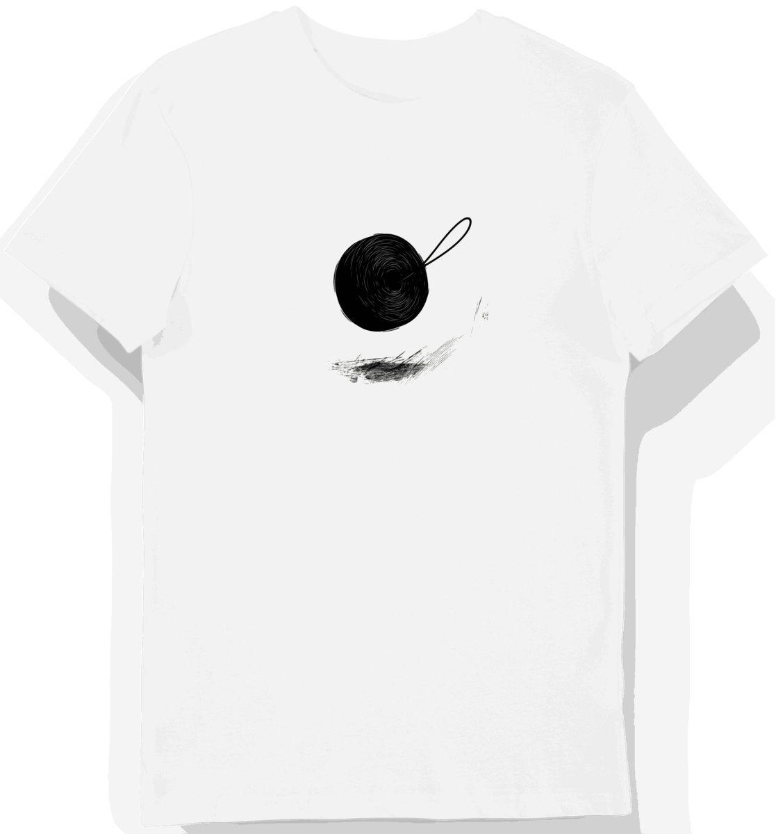 Koszulka męska biała z motywem klasycznego jojo 6247 M