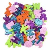 Przybory szkolne - DpCraft Naklejki Z Pianki, brokat, Litery, DPCraft, 120 szt. - miniaturka - grafika 1