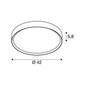 Lampy sufitowe - SLV Lampa sufitowa Decona, możliwość ściemniania, czarny, łazienka, aluminium, nowoczesny - miniaturka - grafika 1