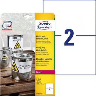 Avery Zweckform Zweckform Heavy Duty A4 210 x 148mm (L4717-20) - Etykiety do drukarek - miniaturka - grafika 1