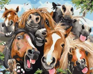 Malowanie po numerach - Artnapi 40x50cm Obraz Do Malowania Po Numerach Na Drewnianej Ramie - Przyjaciele na wieczność 40x50 - miniaturka - grafika 1