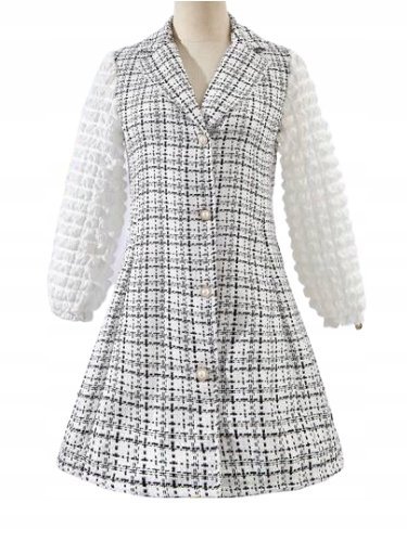 SHEIN SUKIENKA W KRATKĘ NA GUZIKI 128-134 ŁRI