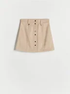 Sukienki i spódniczki dla dziewczynek - Reserved - Spódnica z ozdobnymi guzikami - beżowy - miniaturka - grafika 1